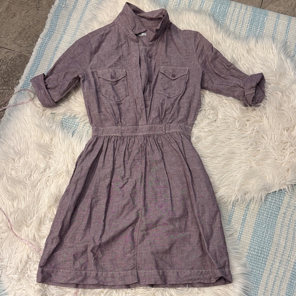 GAP Women's Long Sleeve Purple Dress